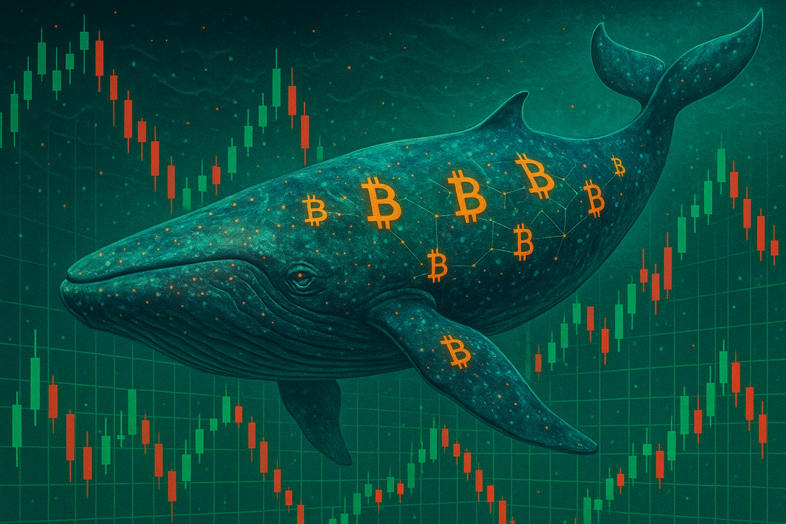 Crypto Whale Ocean — digital art poster